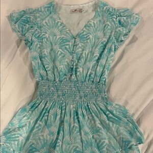 Vineyard Vines Aqua and White Dress